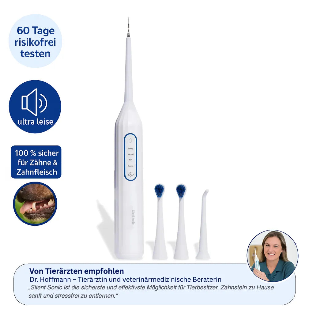 Silent Sonic - Leiser Ultraschall Plaque- & Zahnsteinentferner für Hunde